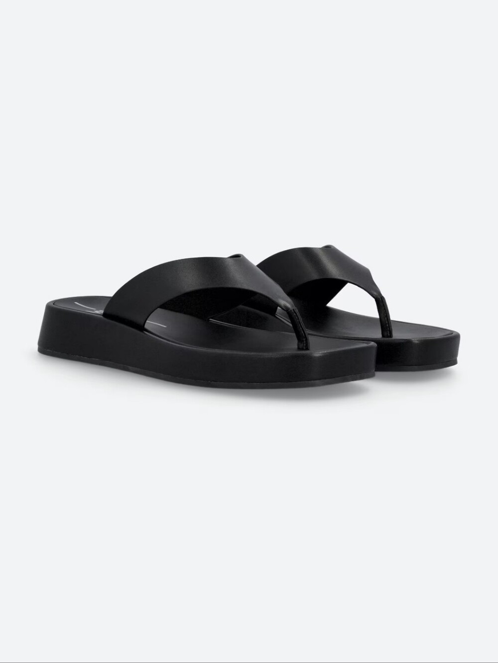 MIA Lexiie Slide Black Platform Thong Sandal